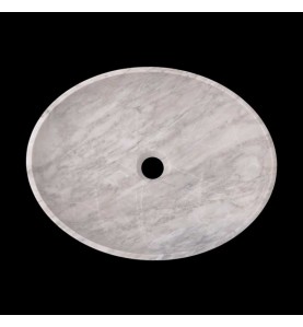 Persian White Honed Oval Basin Marble 2382