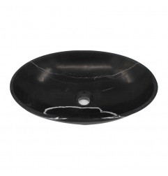 Nero Marquina Honed Oval Marble Basin NM1202