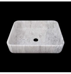 Persian White Honed Rectangle Basin Marble 2368