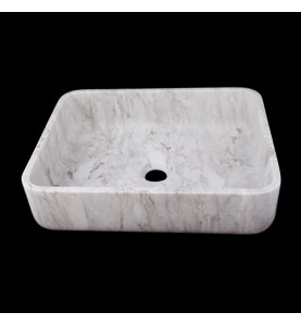 Persian White Honed Rectangle Basin Marble 2369