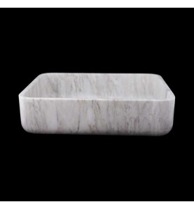 Persian White Honed Rectangle Basin Marble 2369
