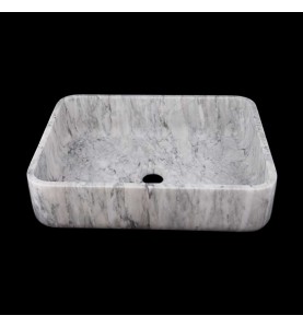 Persian White Honed Rectangle Basin Marble 2373
