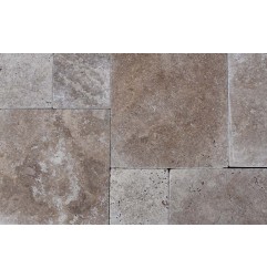 Travertine Noce Paver Tumbled - Cross Cut - French Pattern 300mm