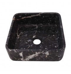 Black & Gold Honed Square Basin Marble 2374