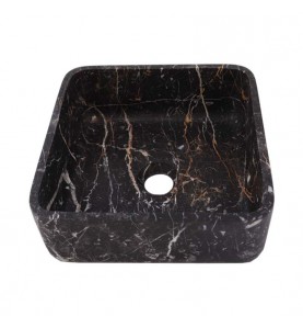 Black & Gold Honed Square Basin Marble 2375