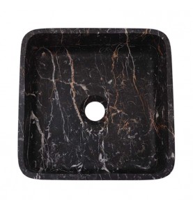 Black & Gold Honed Square Basin Marble 2375