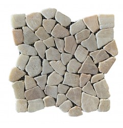 Mixed Quartz Random Honed Marble Mosaic