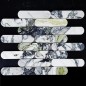 Ice Green Long Oval Honed Marble Mosaic Tiles 150x35