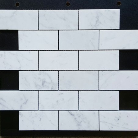 Carrara Honed Mini Subway Marble Mosaic Tiles 48x98