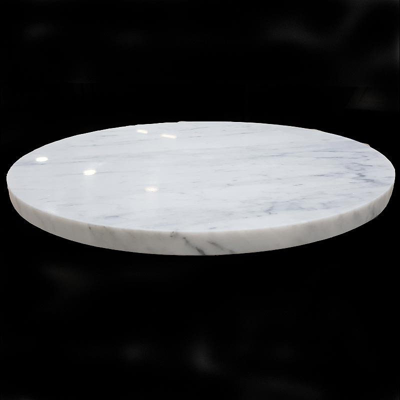 Italian Carrara Honed Round Table Top Pencil Round Marble
