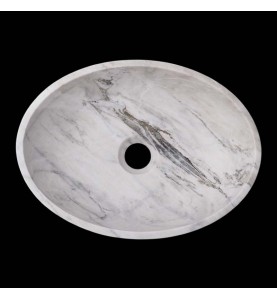 Persian White Honed Oval Basin Marble 2606