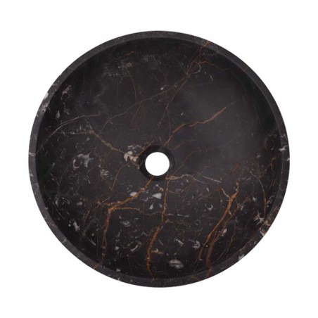 Black & Gold Polished Round Basin Marble 2545