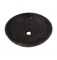 Black & Gold Honed Round Basin Marble 2546
