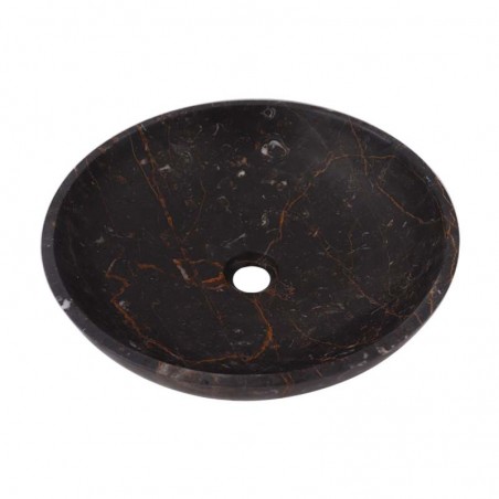 Black & Gold Honed Round Basin Marble 2546