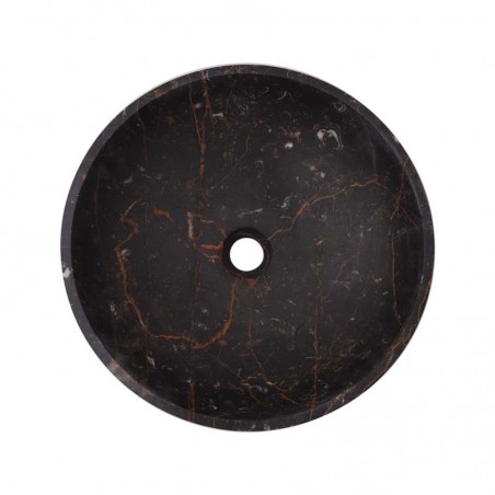 Black & Gold Polished Round Basin Marble 2546