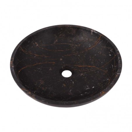 Black & Gold Honed Round Basin Marble 2547