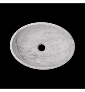 Persian White Honed Oval Basin Marble 2819