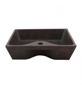 Pietra Brown Honed Rectangle Basin with Tap Hole Limestone 1694