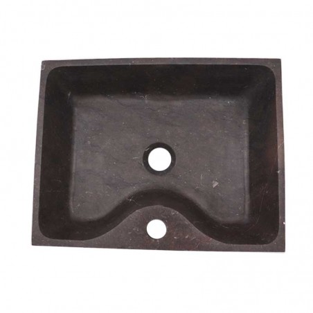 Pietra Brown Honed Rectangle Basin with Tap Hole Limestone 1694