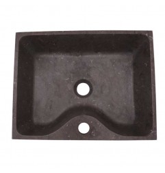 Pietra Brown Honed Rectangle Basin with Tap Hole Limestone 1950
