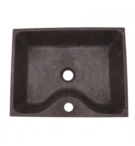 Pietra Brown Honed Rectangle Basin with Tap Hole Limestone 1950