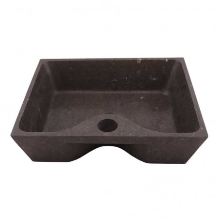 Pietra Brown Honed Rectangle Basin with Tap Hole Limestone 1951