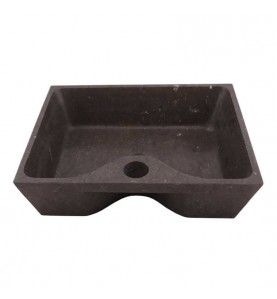 Pietra Brown Honed Rectangle Basin with Tap Hole Limestone 1951