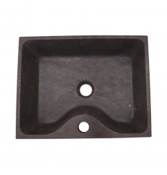 Pietra Brown Honed Rectangle Basin with Tap Hole Limestone 1956