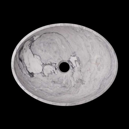 Persian White Honed Oval Basin Marble 2482