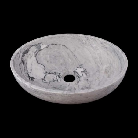 Persian White Honed Oval Basin Marble 2482
