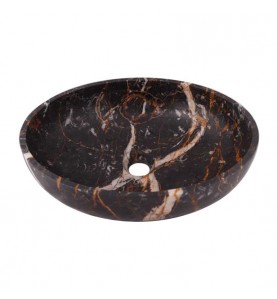 Black & Gold Honed Oval Basin Marble 2685