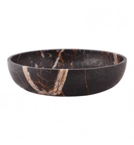 Black & Gold Honed Oval Basin Marble 2686