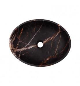 Black & Gold Honed Oval Basin Marble 2692