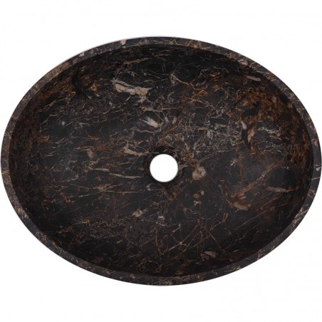 Black & Gold Honed Oval Basin Marble 1814