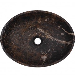 Black & Gold Honed Oval Basin Marble 1812
