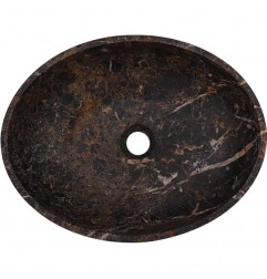 Black & Gold Honed Oval Basin Marble 1810