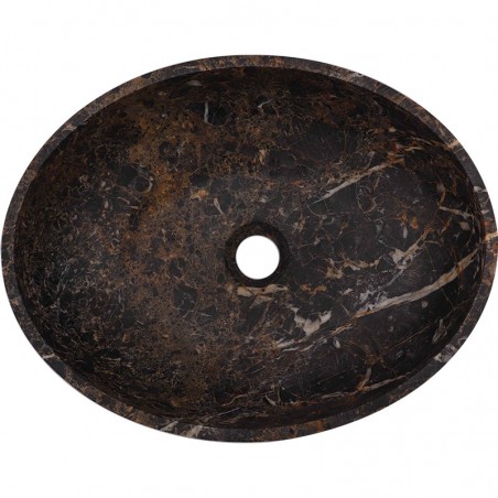 Black & Gold Honed Oval Basin Marble 1810