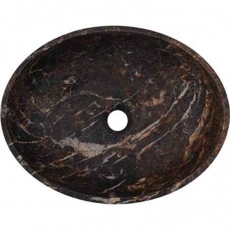Black & Gold Honed Oval Basin Marble 1809