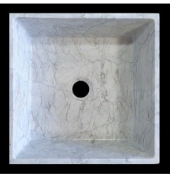 Persian White Honed Tapered Square Basin Marble 1501