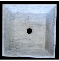 Persian White Honed Tapered Square Basin Marble 1500