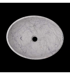 Persian White Honed Oval Basin Marble 2967