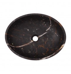 Black & Gold Honed Oval Basin Marble 2945