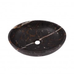 Black & Gold Honed Oval Basin Marble 2945