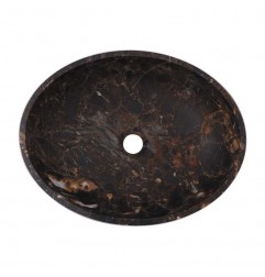 Black & Gold Honed Oval Basin Marble 2947