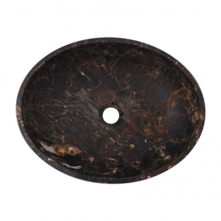 Black & Gold Honed Oval Basin Marble 2947