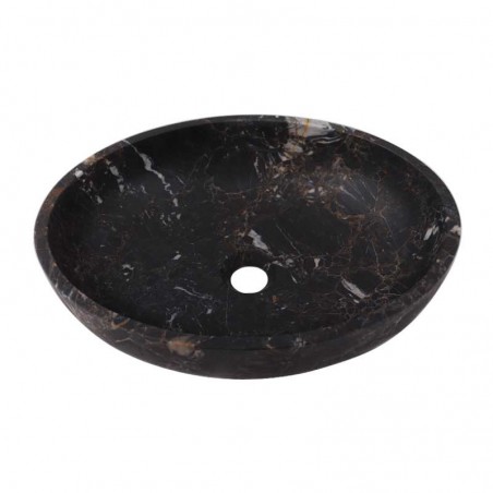 Black & Gold Honed Oval Basin Marble 2948