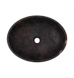 Black & Gold Honed Oval Basin Marble 2949