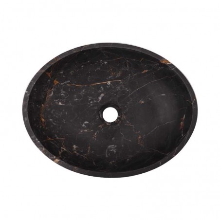 Black & Gold Honed Oval Basin Marble 2951