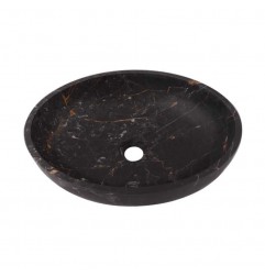 Black & Gold Honed Oval Basin Marble 2951
