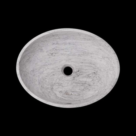 Persian White Honed Oval Basin Marble 2713